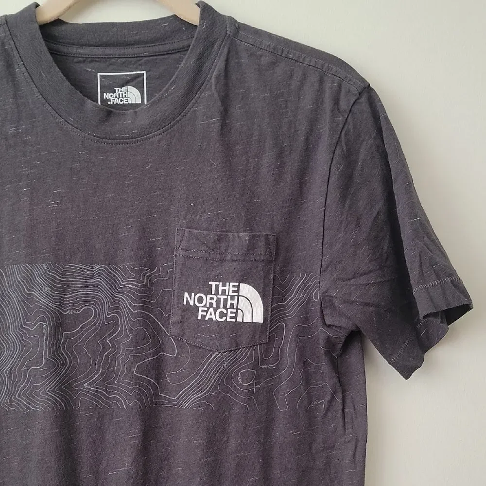 The North Face Charcoal Topographic Short Sleeve Tee Black Size S Gorpcore